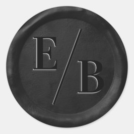Initials Wedding Black Wax Siegel Enveloper Sticke Runder Aufkleber