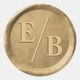 Initials Wedding Gold Wax Siegel Enveloper Sticker