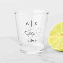 Initials Wedding Shot Glass Bevorzugung | TISCHNUM