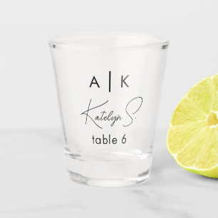 Initials Wedding Shot Glass Bevorzugung TISCHNUM Schnapsglas