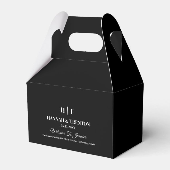 Initials Wedding Welcome Modern Wedding Guest Gift Geschenkschachtel (Vorderseite)