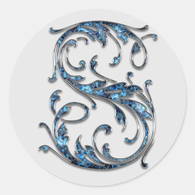 Initialsticker für Monogramm S Runder Aufkleber (Vorderseite)