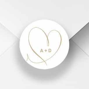Initialzündung für mehrere Namen Liebe Runder Aufkleber