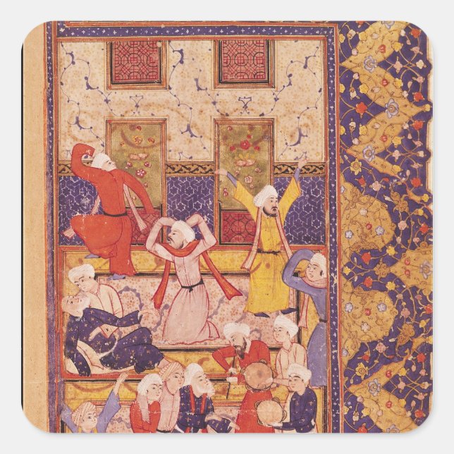 Initiatstanz aus einem Gedichtbuch Quadratischer Aufkleber (Vorderseite)