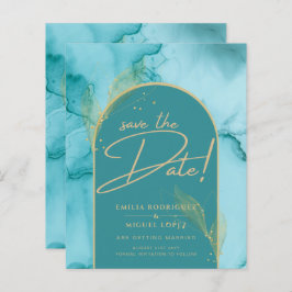 INK Abstrakt Türkis Aquamarin Gold Hochzeit Rett