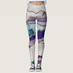 Ink Agate Gold Glitzer Glam #2 (Imitate Glitzer) # Leggings