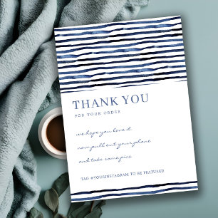 INK BLUE STRIPES PATTERTERN CORPORATE BUSINESS LOG DANKESKARTE