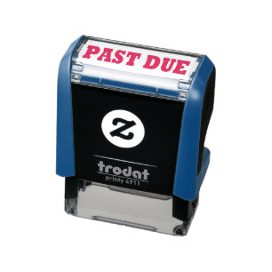 INK-BRIEFMARKE: "PAST DUE" PERMASTEMPEL