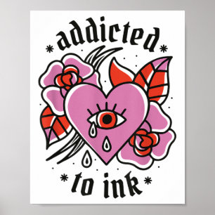 Ink Broken Heart Valentinstag Tattoo Poster