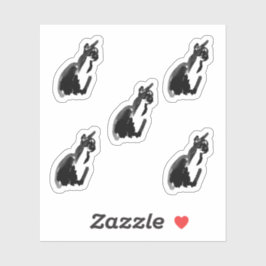 Ink Cartoon Cat Drawing Custom-Cut Vinyl Stickers Aufkleber
