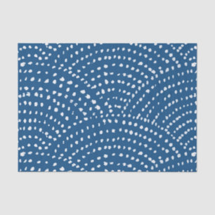 Ink dot scales - white on classic blue seidenpapier