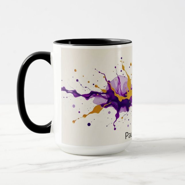 Ink & Gold Dance Abstract Modern Coffee Tasse (Links)