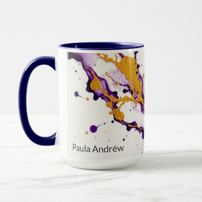Ink & Gold Dance Fluid Motion Aesthetic Tasse (Links)