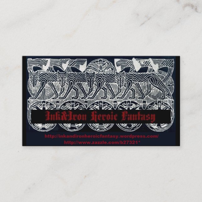 Ink&Iron heroische Fantasie-Visitenkarte Visitenkarte (Vorderseite)
