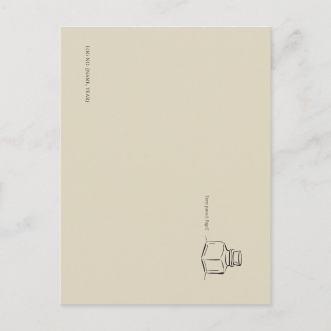 Ink Pot Minimalist Book Lover Postkarte (Vorderseite)