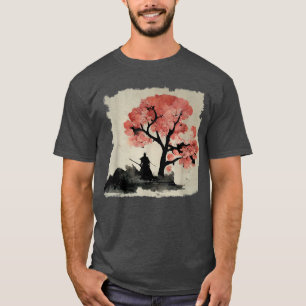 Ink Samurai Unter einem Sakura Tree Japanische Äst T-Shirt