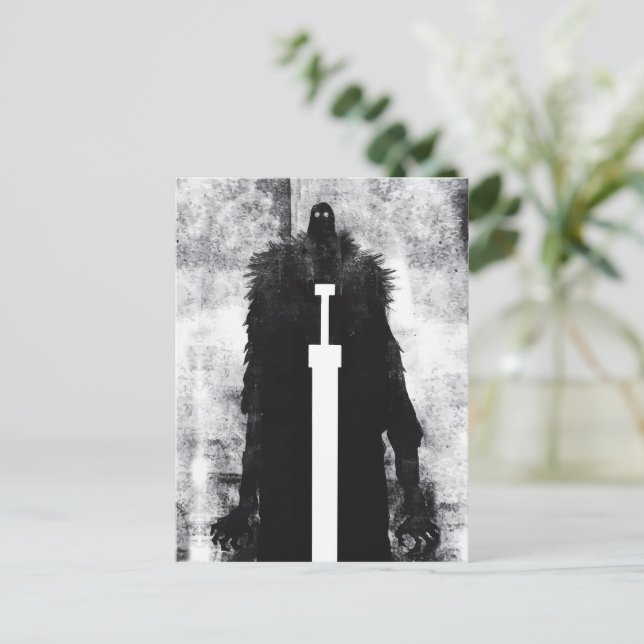 Ink Talking Fantasy V02 A Knight from hell Postkarte (Stehend Vorderseite)