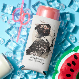 Ink Wash Art Japanese Geisha Birthday -  Selters Dosenkühler