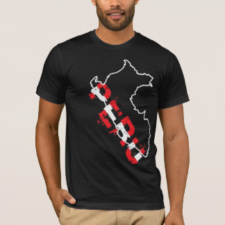 InKa1821 Aufkleber - Peru-Karten-Shirt T-Shirt