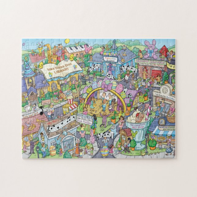 Inka Dinka Doo Town Osterfeier Puzzle (Horizontal)