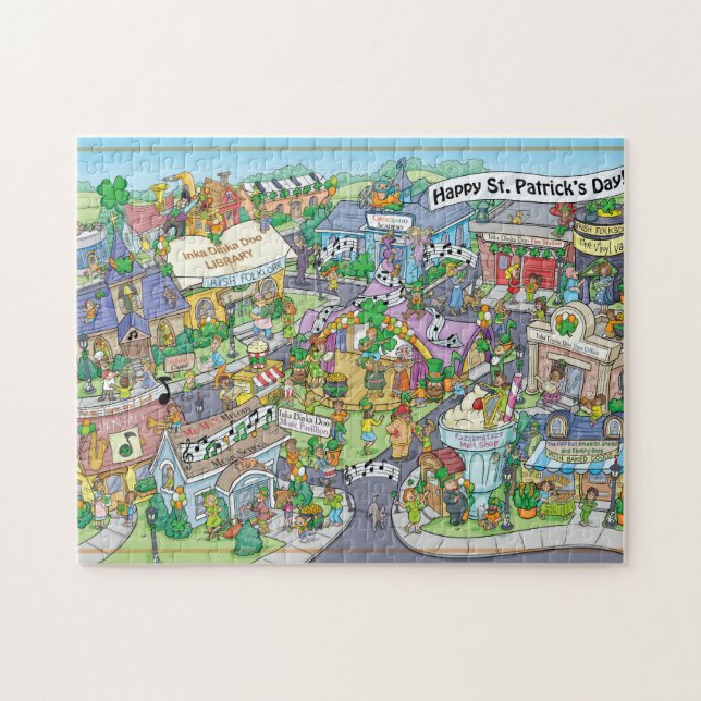 Inka Dinka Doo Town St. Patrick's Day Puzzle (Horizontal)