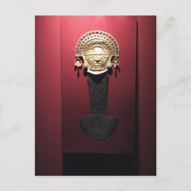 Inka Gold Zeremonialmesser (Tumi), Lima, Peru Postkarte (Vorderseite)