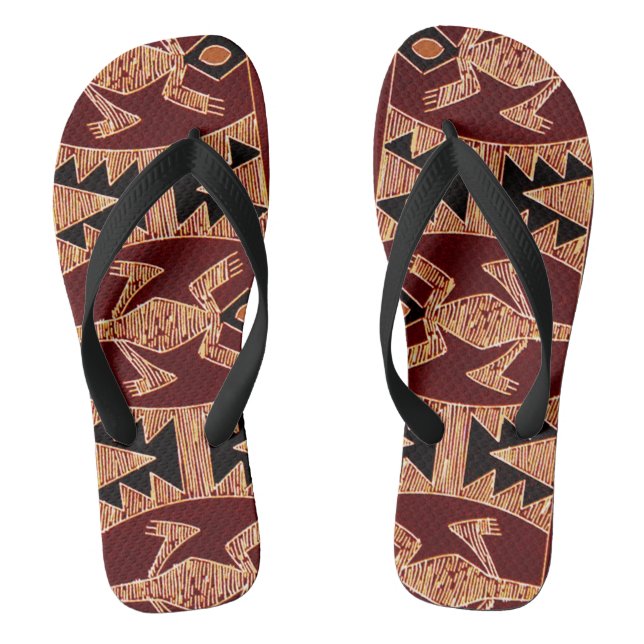 Inka-Indianerflecken Flip Flops (Fußbett)