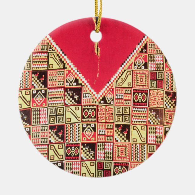Inka "Poncho", Bolivien, c.1500 (Wollen) Keramik Ornament (Vorne)