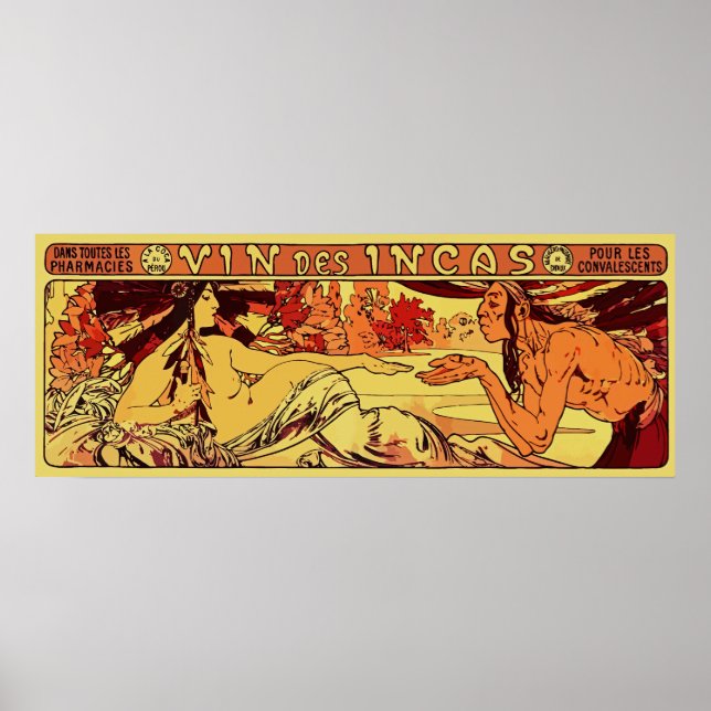 Inka Wein Alphonse Mucha Horizontal neu gestalten Poster (Vorne)