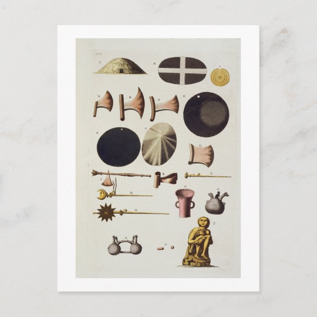 Inka-Werkzeuge und -Artefakte, Peru, aus 'Le Costu Postkarte (Vorderseite)