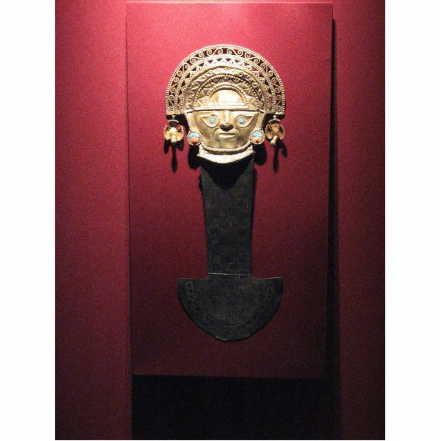 Inkagoldzeremonielles Messer (Tumi), Lima, Peru Fotoskulptur Ornament (Vorne)
