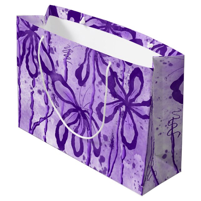 Inkalte Blume - Lilac Große Geschenktüte (Rückseite Schrägansicht)