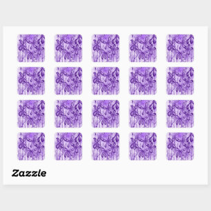 Inkalte Blume Violet Sky Square Sticker