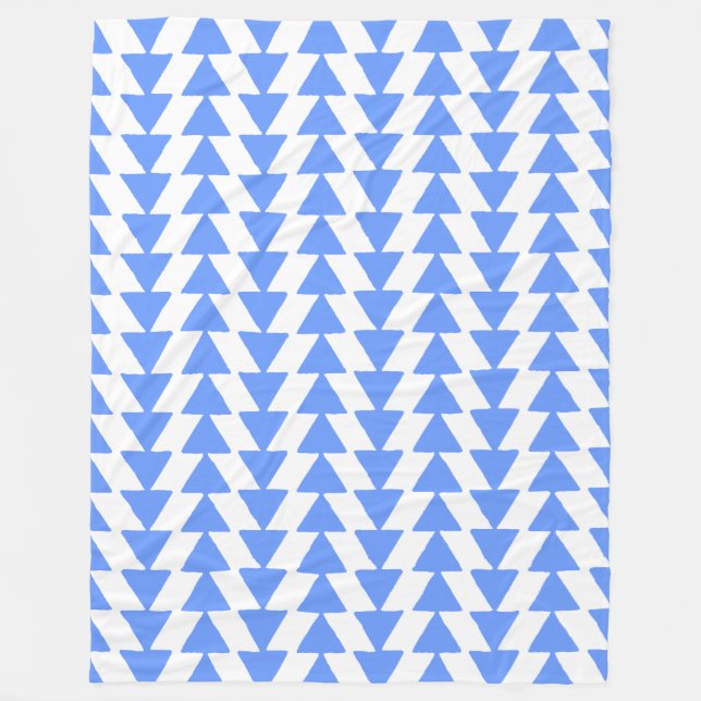 Inkalte Dreiecke - Baby blau und weiß Fleecedecke (Vorderseite)