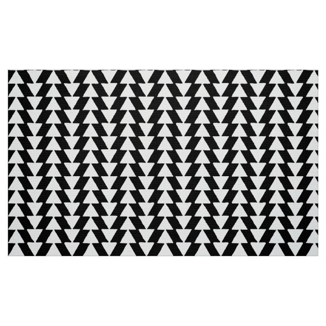 Inkalte Dreiecke - weiß auf schwarz Stoff (Fat Quarter (45,7 x 55,9 cm))