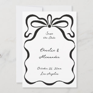 Inkalte Ribbons und Bow Save The Date