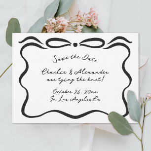 Inkalte Ribbons und Bow Save The Date