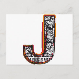Inkas Schriftart, Buchstabe J Postkarte