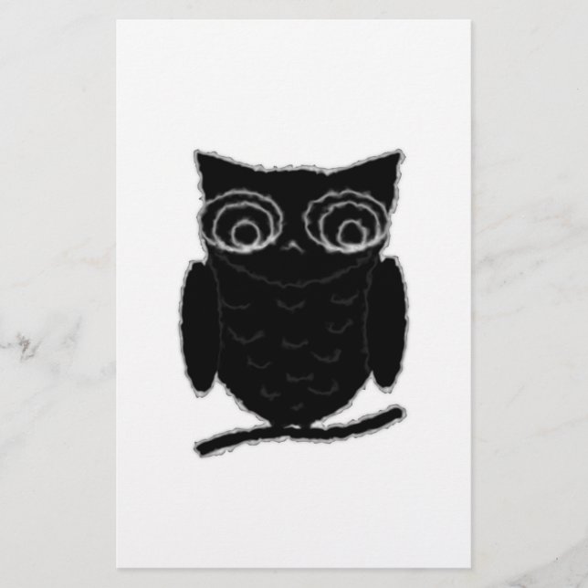 Inkblot Owl Briefpapier (Vorderseite)