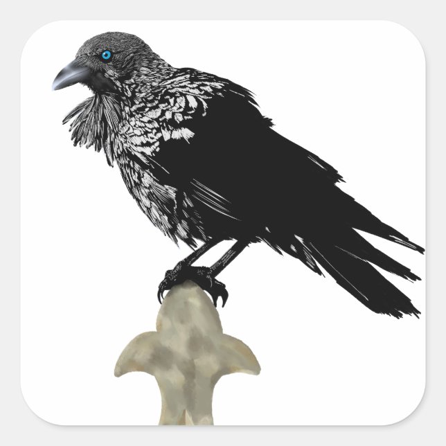 Inken Raven Quadratischer Aufkleber (Vorderseite)