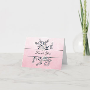 Inkette Linie Art Pink Ombre Poppies Dankeskarte