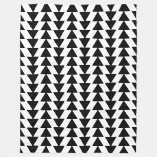 Inkle Dreiecke - Schwarz und Weiß Fleecedecke