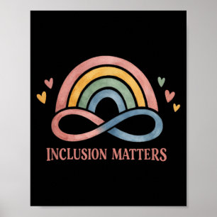 Inklusion Boho Regenbogen Unendlichkeit Autismus A Poster
