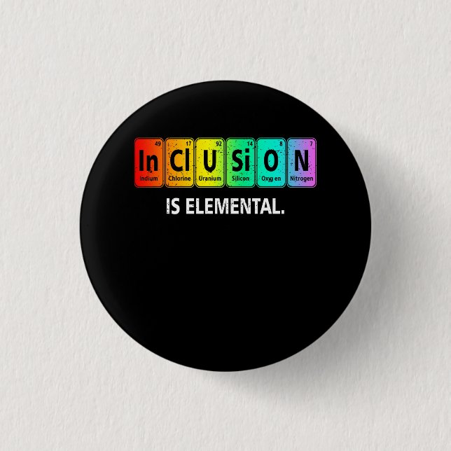 Inklusion Elemental LGBT Flag Les Gay Bi Trans Pri Button (Vorderseite)
