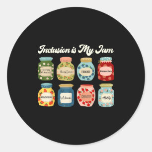 Inklusion ist mein Jam-Shirt Vielfalt Gleichberech Runder Aufkleber