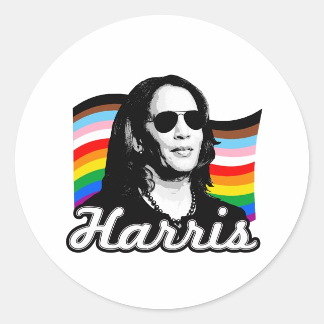 Inklusive Harris-Flagge Runder Aufkleber (Vorderseite)