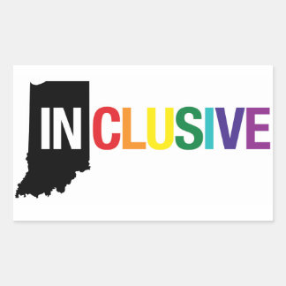 Inklusive Indiana | Aufkleber, Regenbogen Rechteckiger Aufkleber