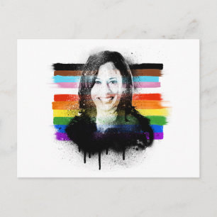 Inklusive Kamala Harris Pride Graffiti Postkarte