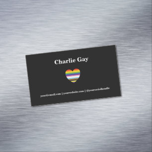 Inklusive Pride LGBTQ Rainbow Magnet Business Card