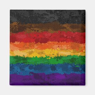 Inklusive Rainbow Paint Spritzer Flag Magnet